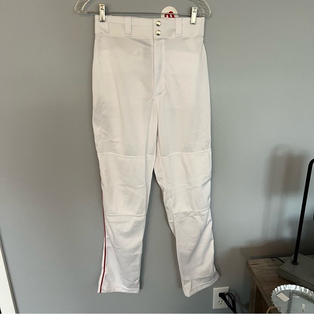 NWT Wilson Adult Small Baseball Pants White w/ Red Sports Athletic Wear Softball